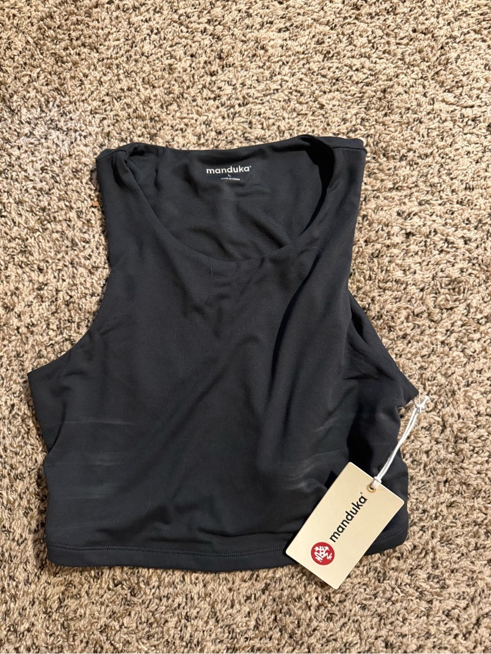 NWT MANDUKA Black Cropped Performance Tank